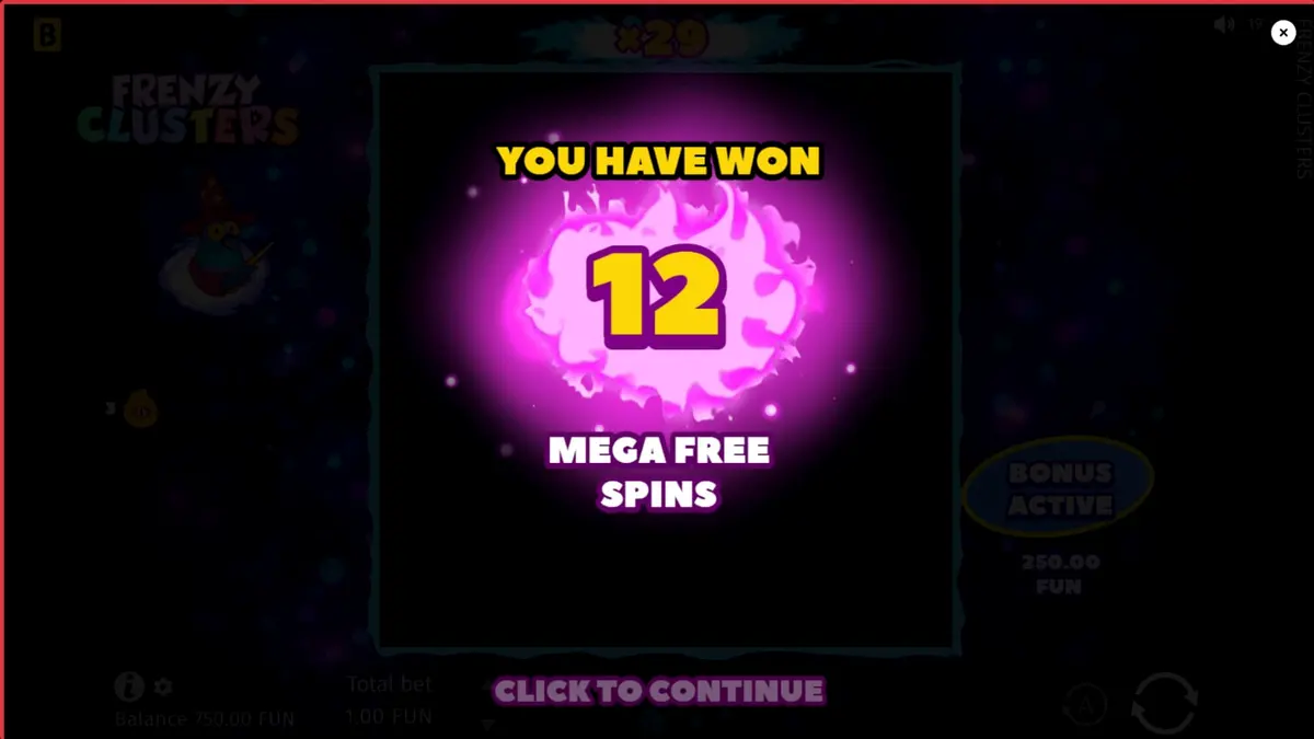Interface vibrante e mágica do slot Frenzy Clusters com personagens e poções.
